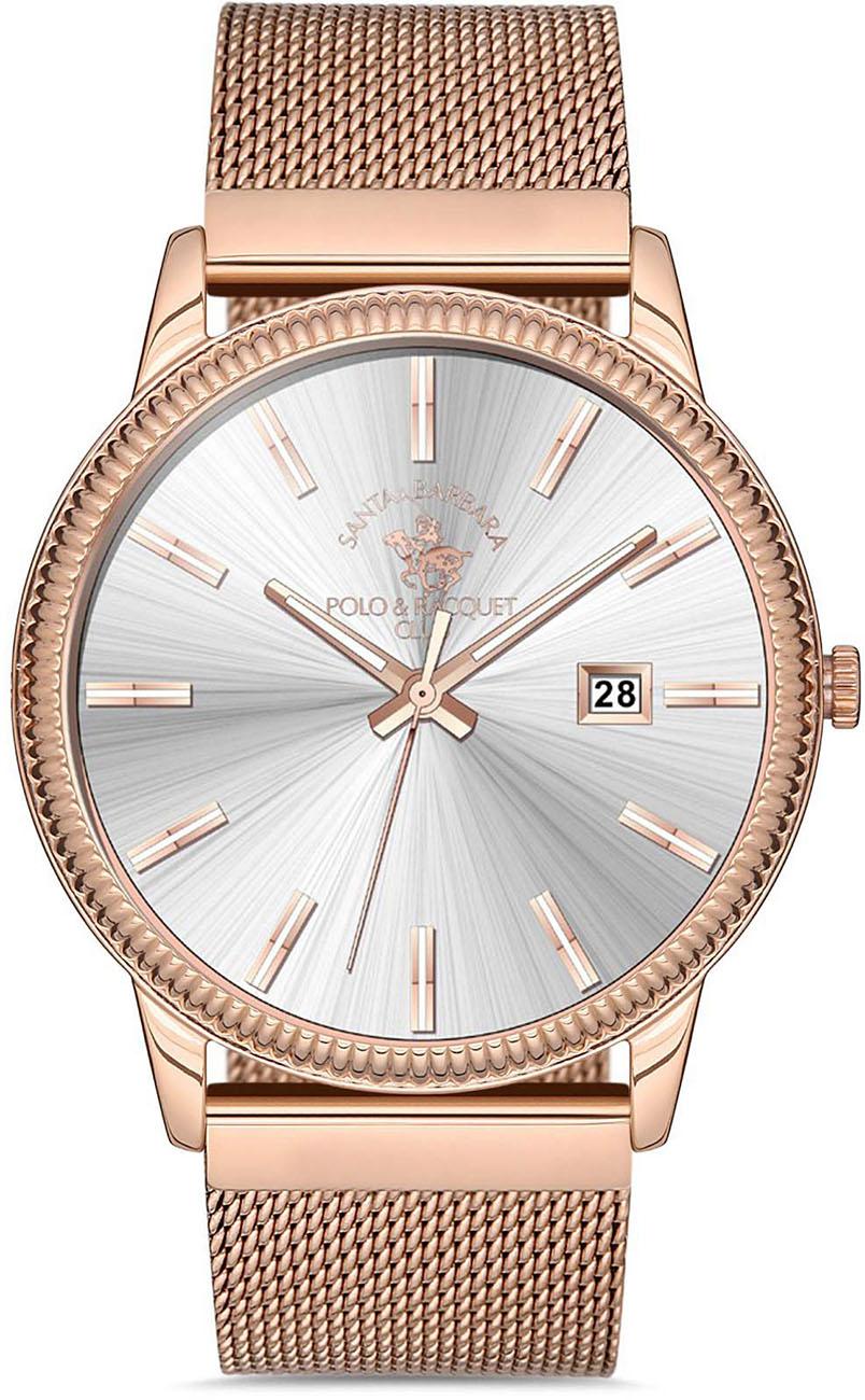 Santa Barbara Polo & Racquet Club SB.1.10174.4 Takvimli 43 mm Rose Gold Çelik Kordon Analog Kol Saati