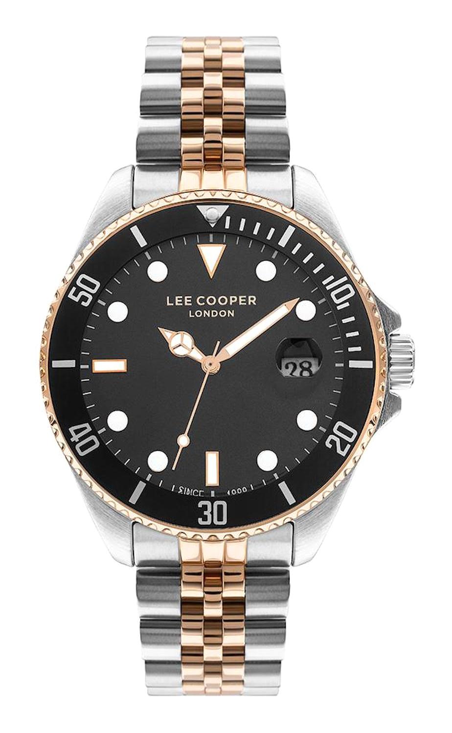 Lee Cooper LC07594.560 Takvimli 46 mm Gri-Rose Gold Çelik Kordon Analog Erkek Kol Saati