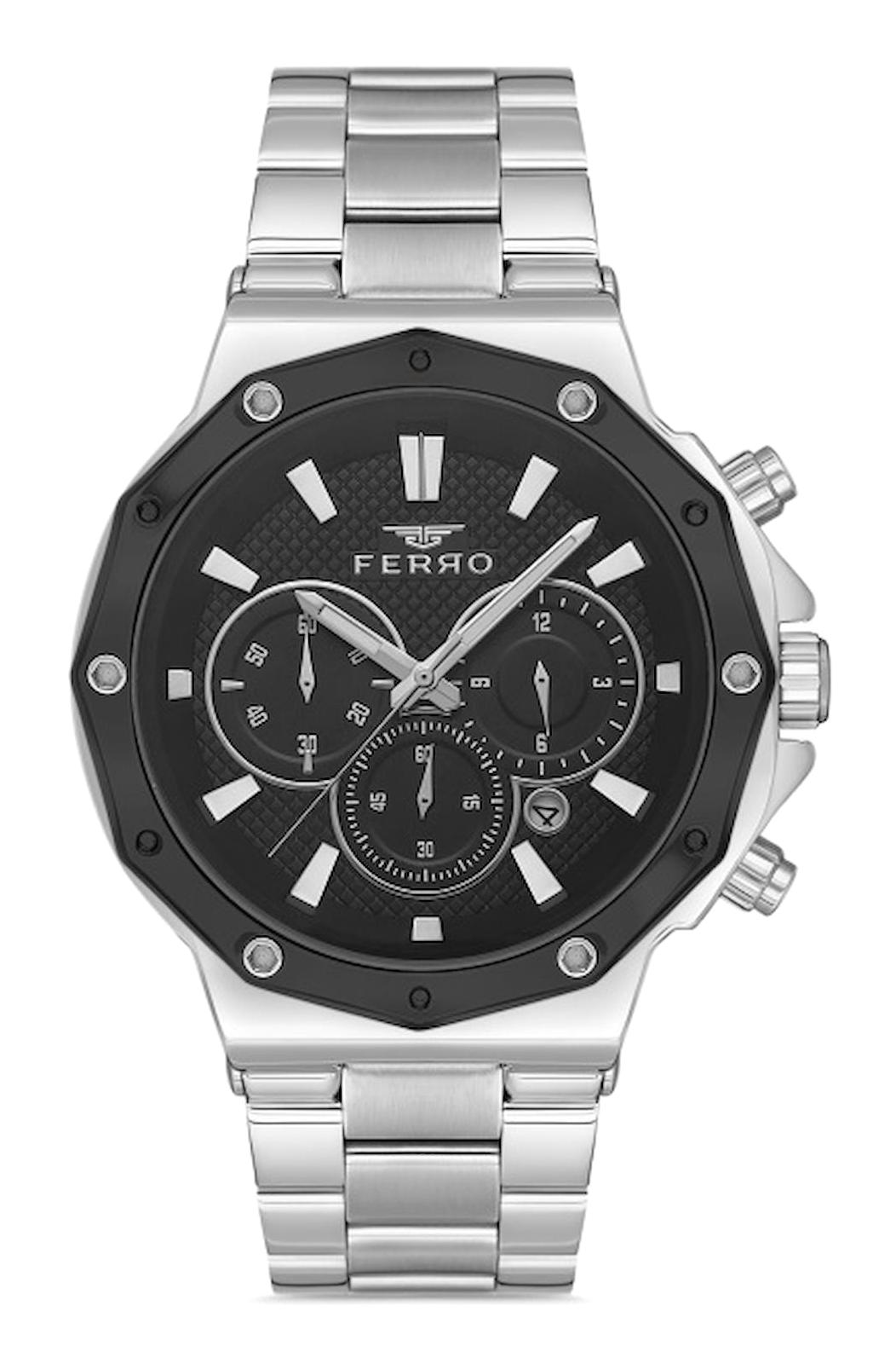 Ferro FM31365A-J2 Takvimli 44 mm Metal Kordon Analog Erkek Kol Saati