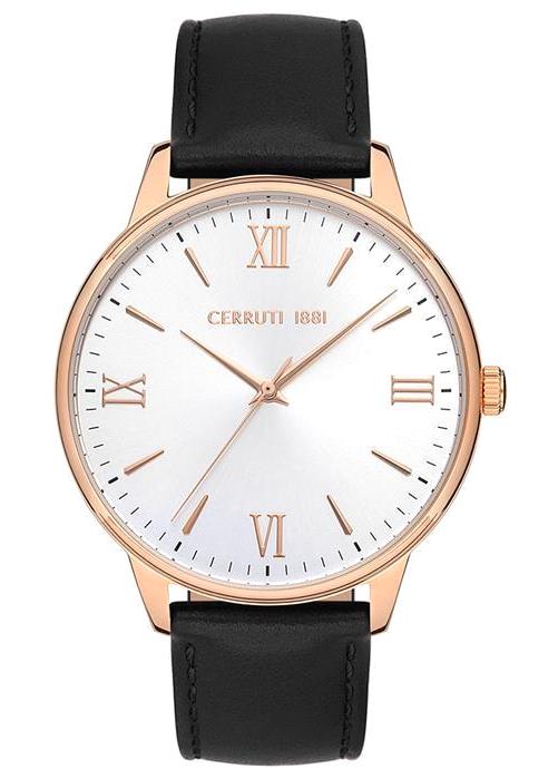 Cerruti 1881 CIWGA2229905 43 mm Siyah Deri Kordon Analog Erkek Kol Saati