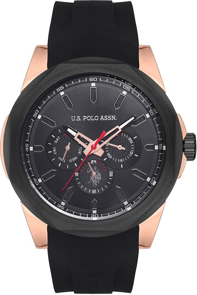 U.S. Polo Assn USPA1006-03 Takvimli 47 mm Siyah Silikon Kordon Analog Erkek Kol Saati