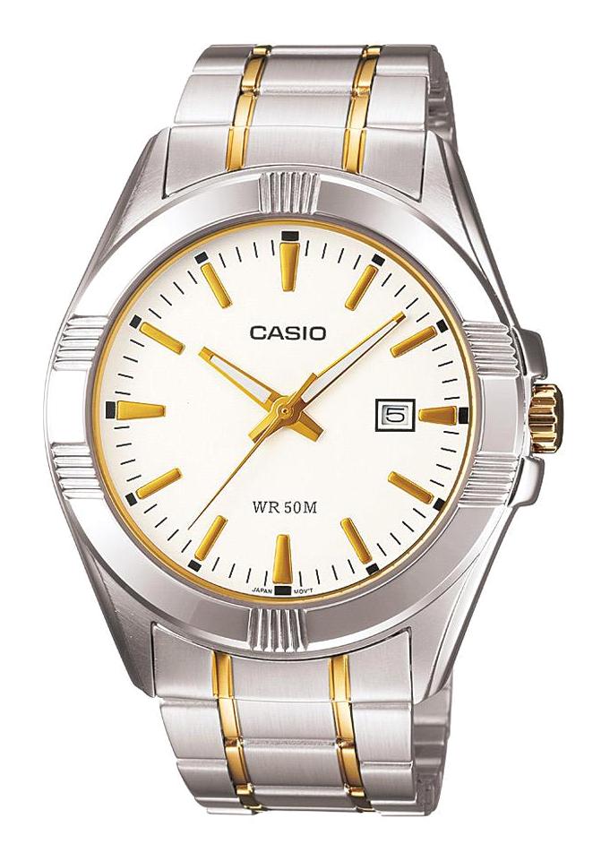 Casio MTP-1308SG-7AVDF Takvimli Altın-Çelik Kordon Analog Kol Saati