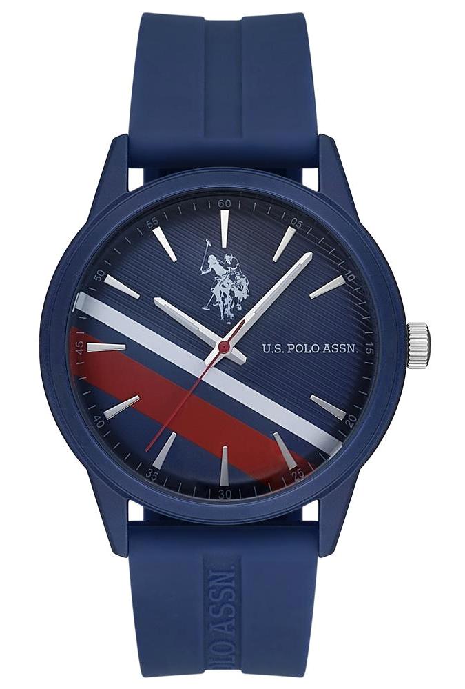 U.S. Polo Assn USPA1027-02 43 mm Lacivert Silikon Kordon Analog Erkek Kol Saati