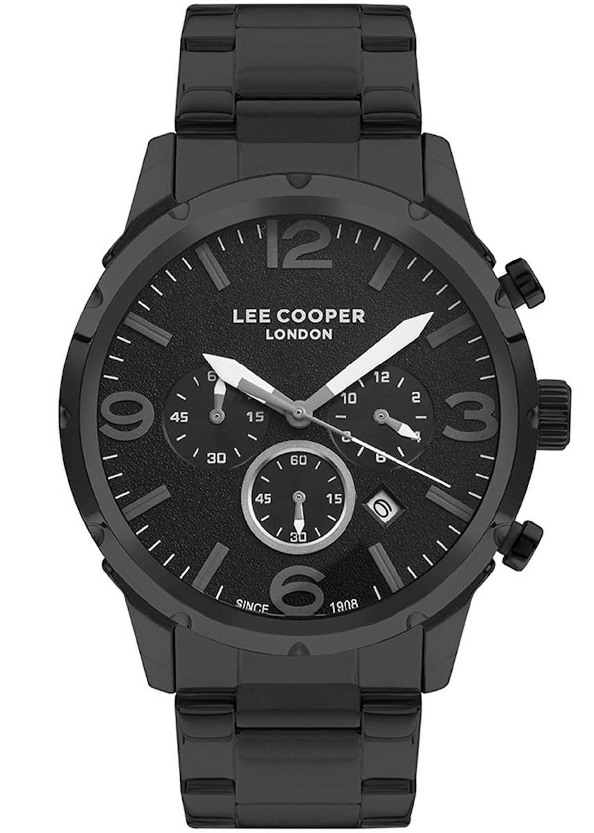 Lee Cooper LC07672.650 Takvimli Siyah Metal Kordon Analog Erkek Kol Saati