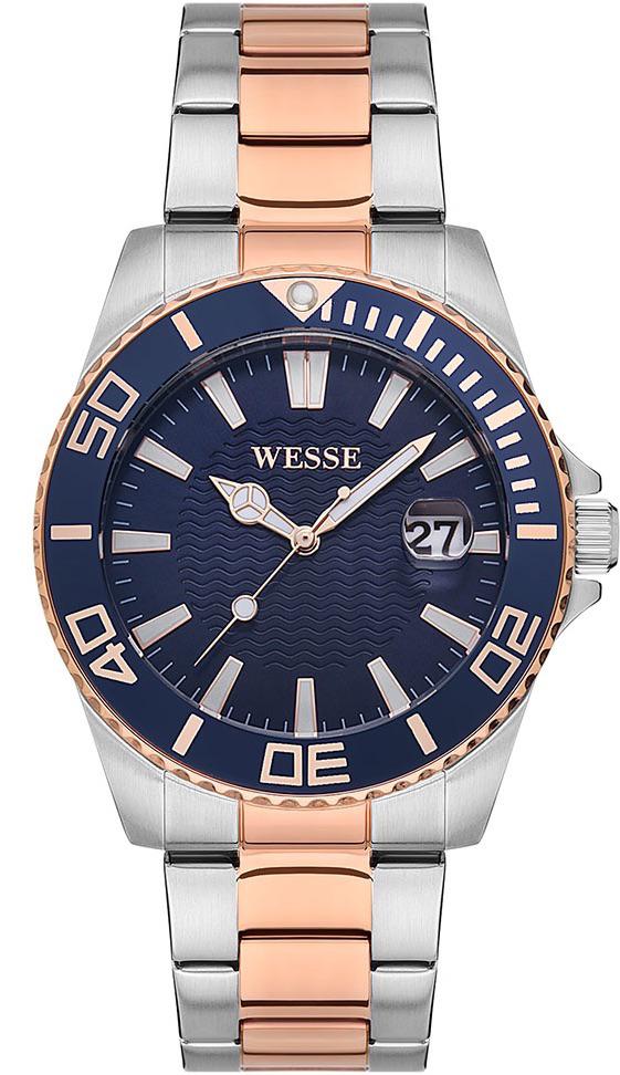 Wesse WWG207107 Takvimli 42 mm Gri-Rose Gold Çelik Kordon Analog Erkek Kol Saati