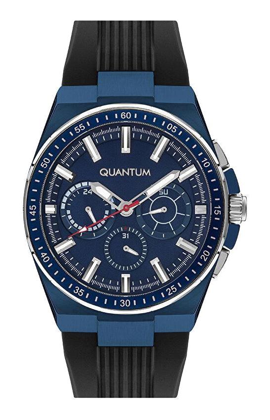 Quantum HNG963.951 Takvimli 43 mm Siyah Silikon Kordon Analog Erkek Kol Saati