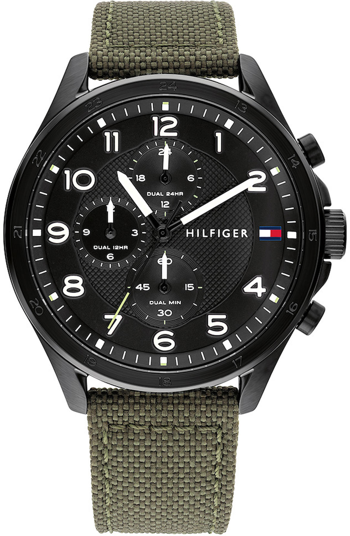 Tommy Hilfiger TH1792006 45 mm Yeşil Naylon Kordon Analog Erkek Kol Saati