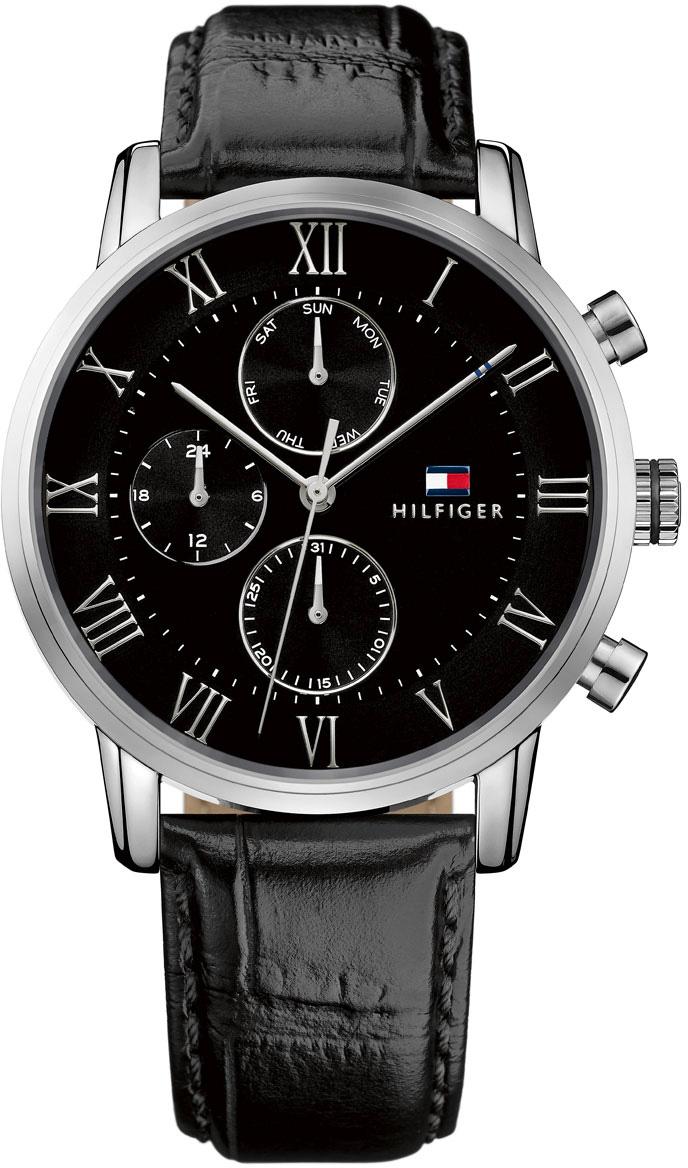 Tommy Hilfiger TH1791401 Takvimli 44 mm Siyah Deri Kordon Analog Erkek Kol Saati