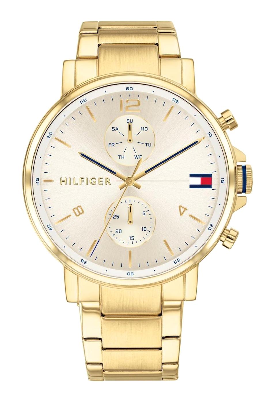 Tommy Hilfiger TH1710415 Takvimli 44 mm Altın Çelik Kordon Analog Erkek Kol Saati