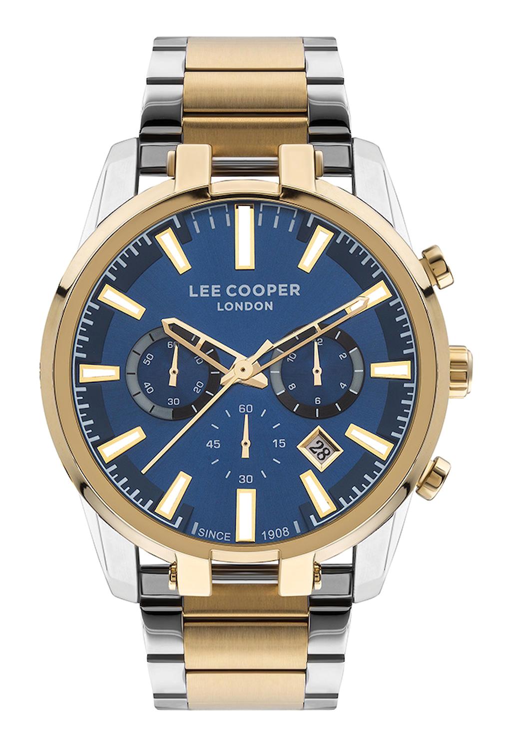 Lee Cooper LC07651.290 Takvimli Altın-Çelik Kordon Analog Erkek Kol Saati