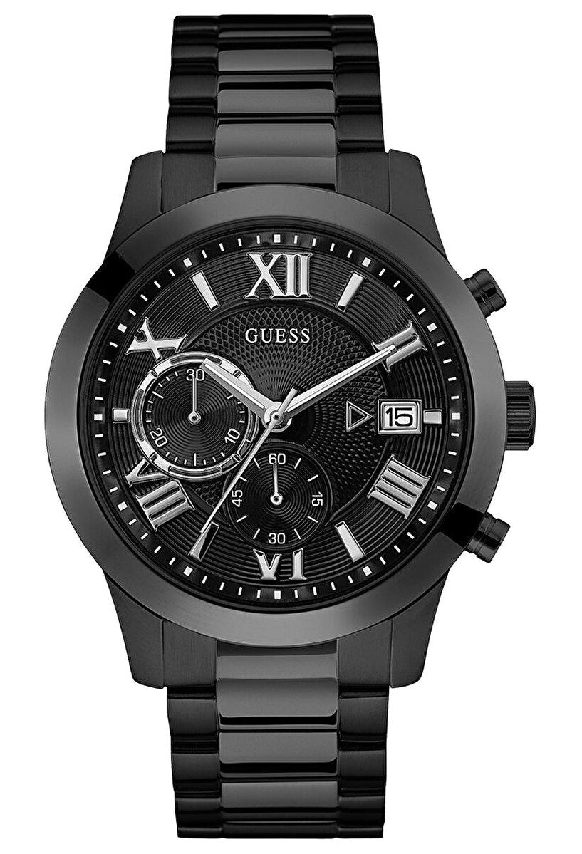 Guess GUW0668G5 Pusulalı Takvimli Siyah Çelik Kordon Analog Erkek Kol Saati