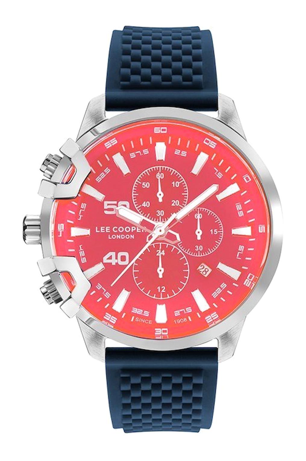 Lee Cooper LC07470.399 Takvimli 43 mm Siyah Silikon Kordon Analog Kol Saati