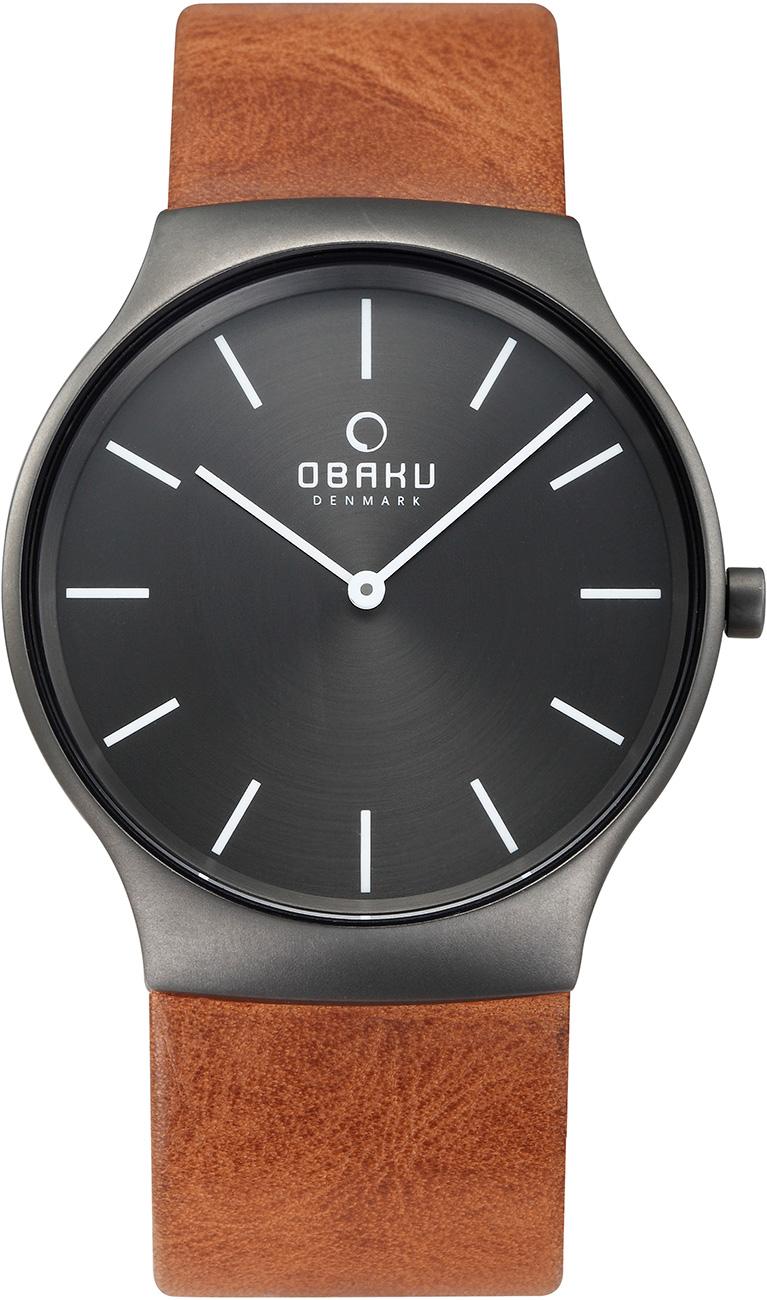 Obaku Denmark V178GXUURZ Takvimli 40 mm Kahverengi Deri Kordon Analog Kol Saati