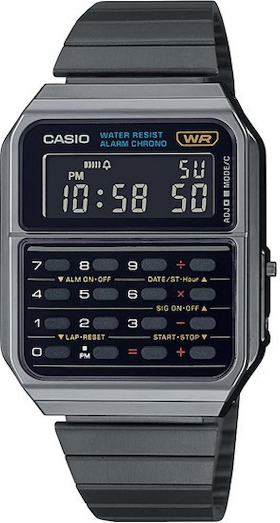 Casio CA-500WEGG-1BDF Takvimli 34.4 mm Siyah Çelik Kordon Dijital Erkek Kol Saati