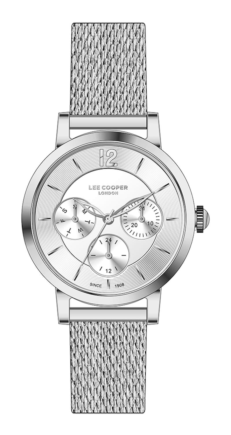 Lee Cooper LC07552.330-NM Takvimli 36 mm Gri Plastik Kordon Analog Kol Saati