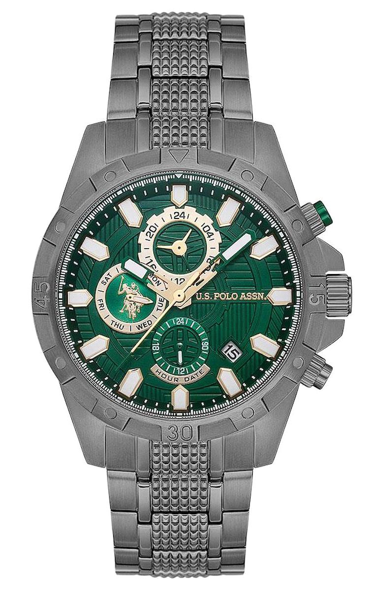 U.S. Polo Assn USPA1077-05 Takvimli 44 mm Füme Çelik Kordon Analog Erkek Kol Saati