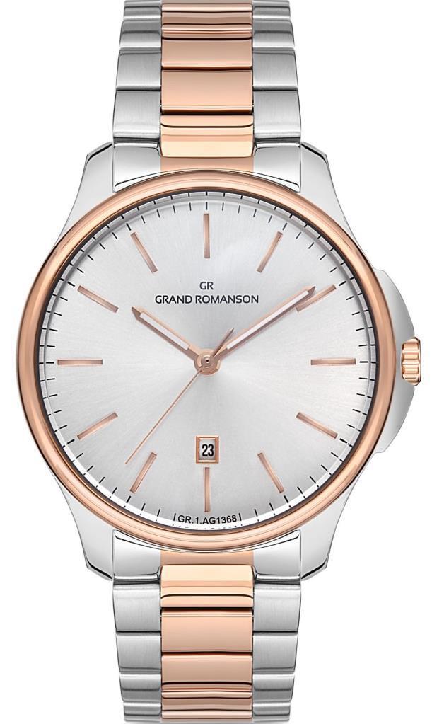 Romanson GR.1.AG1368.05 Takvimli Gri-Rose Gold Çelik Kordon Analog Erkek Kol Saati