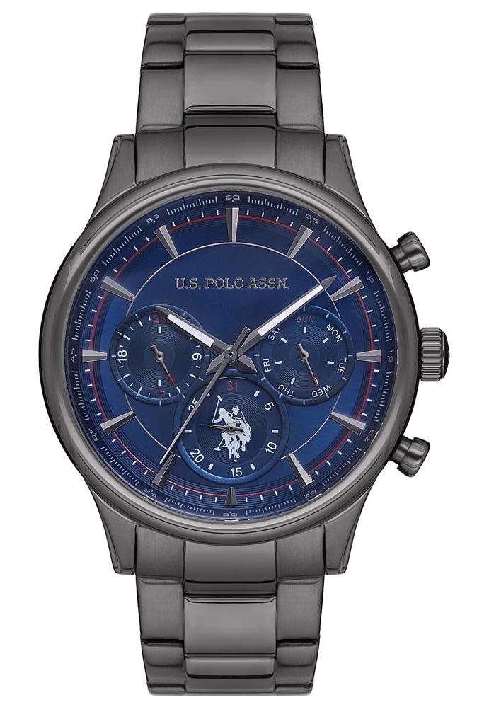 U.S. Polo Assn USPA1010-04 Takvimli 45 mm Füme Çelik Kordon Analog Erkek Kol Saati