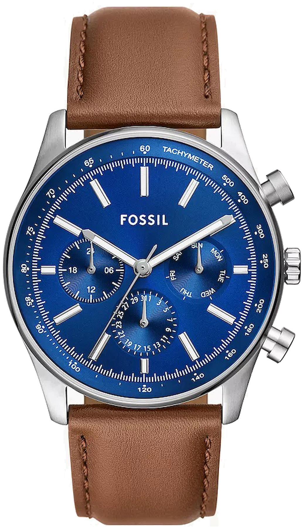 Fossil FBQ2857 Takvimli 44 mm Kahverengi Çelik Kordon Analog Erkek Kol Saati