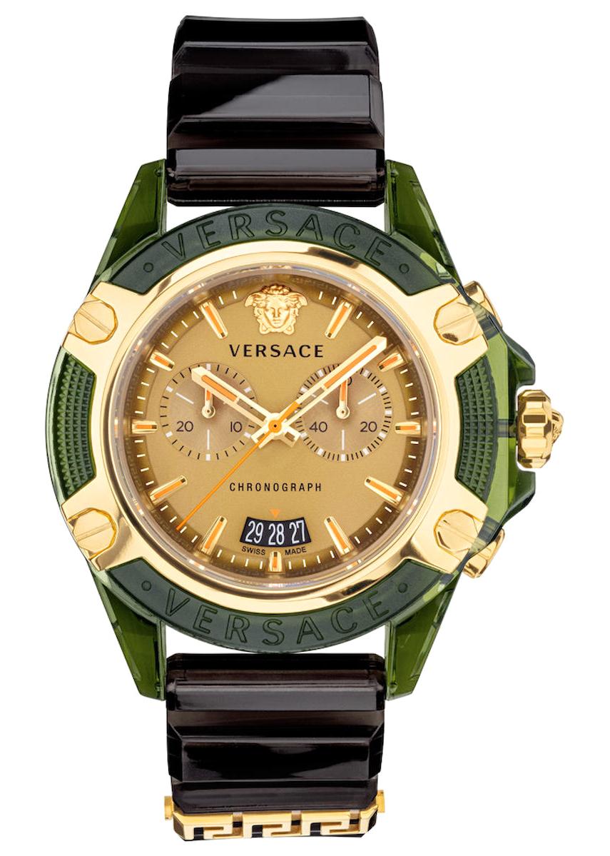 Versace VRSCVEZ700321 Takvimli 44 mm Siyah Polikarbon Kordon Analog Erkek Kol Saati