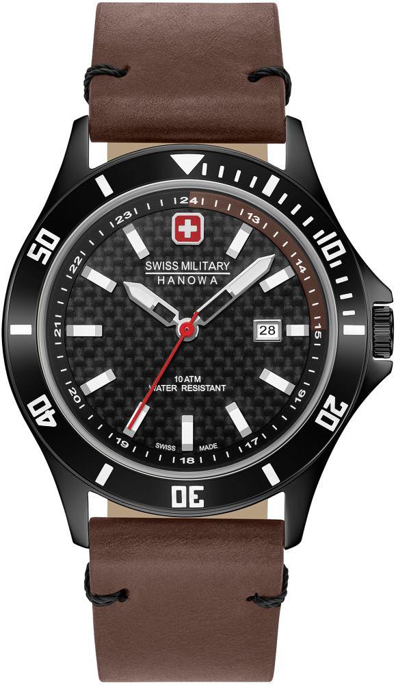 Swiss Military 06-4161.2.30.007.05 Takvimli 44 mm Lacivert Deri Kordon Analog Kol Saati