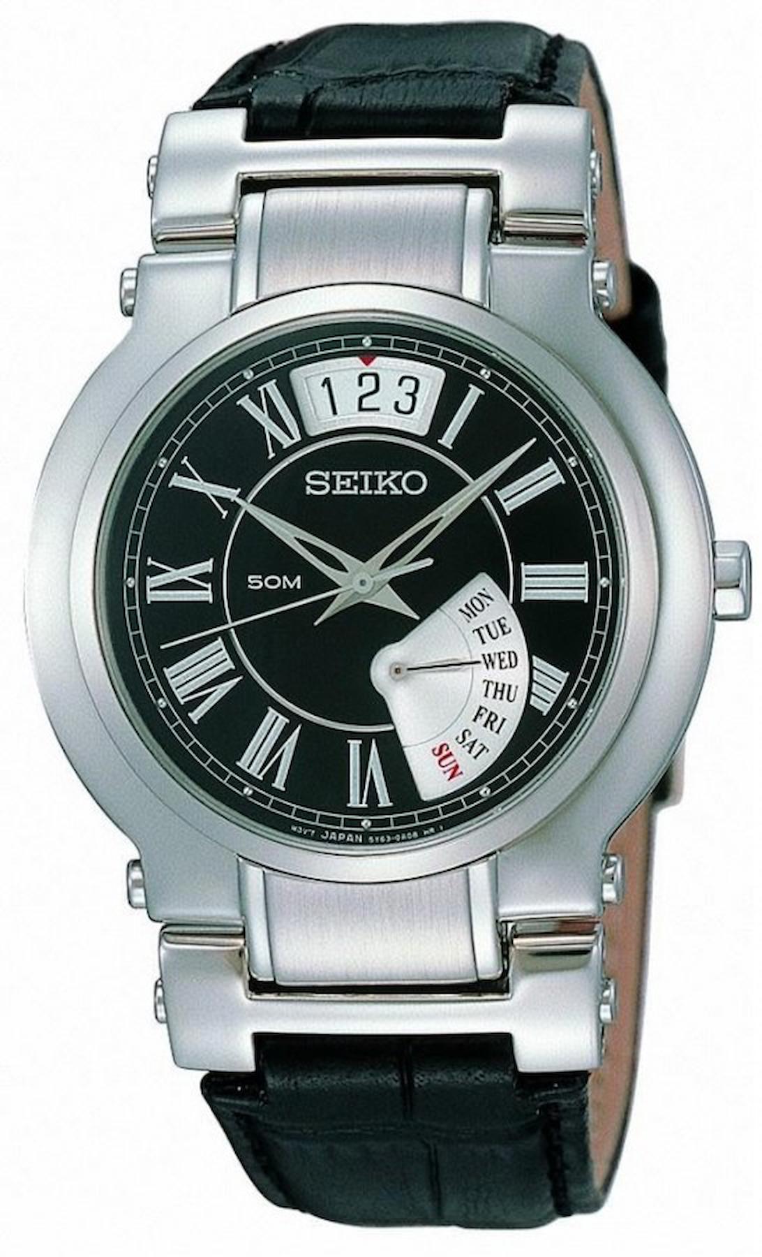 Seiko SPQ005 Takvimli 39 mm Siyah Deri Kordon Analog Erkek Kol Saati