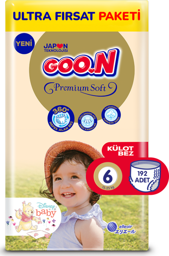 Goon Premium Soft 6 Numara Külot Bebek Bezi 192'li