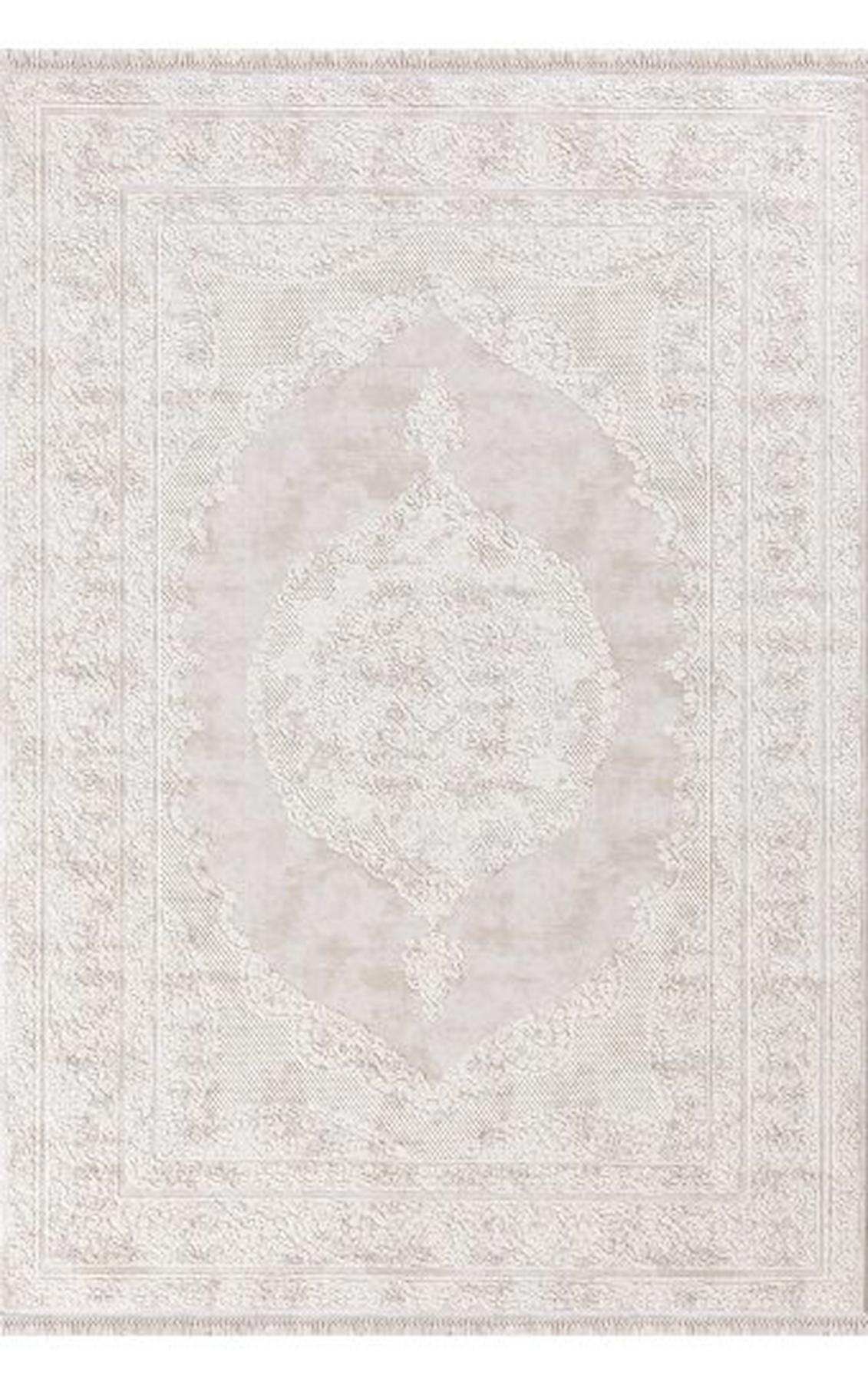 Padişah Santo 32840 Krem 10 mm Akrilik Yıkanabilir İnce Dikdörtgen Makine Dokuma Salon Halısı 120x180 cm