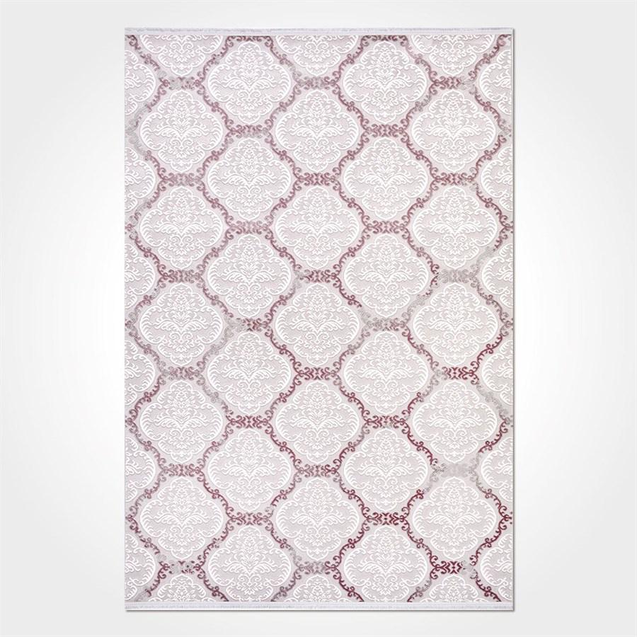 Crea Halı Argilla 15526K Pembe 10 mm Akrilik Toz Tutmaz Yıkanabilir Orta Pamuk Taban Dikdörtgen Makine Dokuma Salon Halısı 160x230 cm