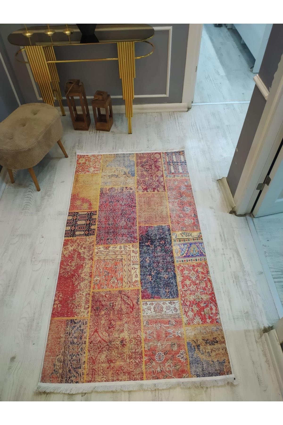 Doruklar Home Collection Çok Renkli 0.7 mm Yıkanabilir Kaymaz Taban Dikdörtgen Makine Dokuma Halı 160x230 cm