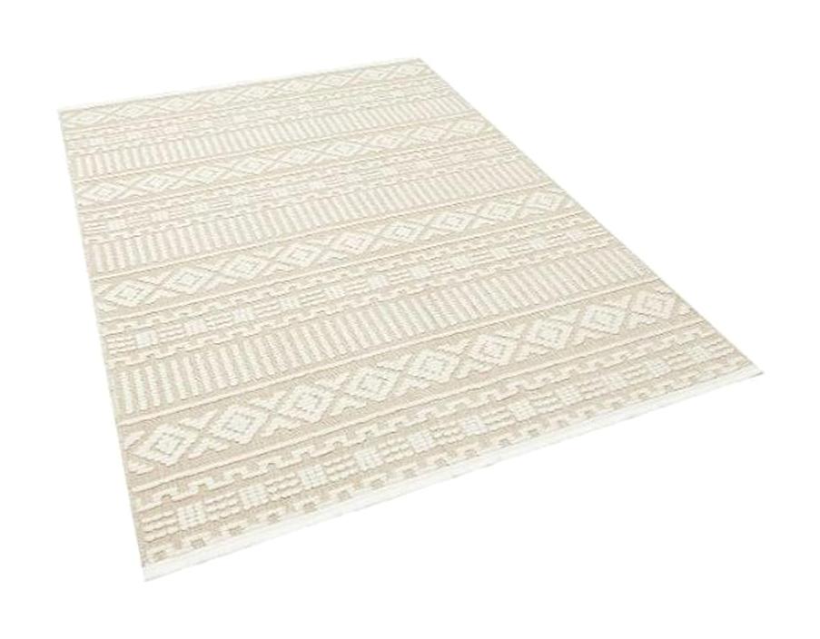 Homeva Visa 7511 Krem 6 mm Polyester Yıkanabilir İnce Kaymaz Dikdörtgen Makine Dokuma Salon Halısı 120x180 cm