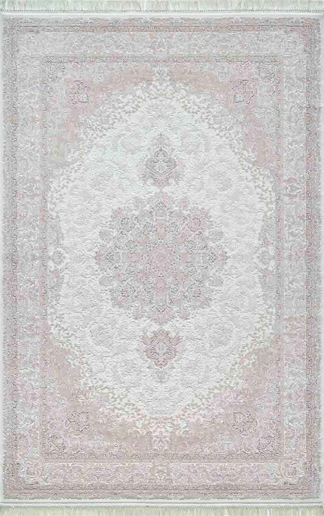 Artemis Halı Palace 08022A Bej-Krem 7 mm Akrilik Yıkanabilir İnce Kaymaz Jüt Taban Dikdörtgen Makine Dokuma Salon Halısı 100x350 cm