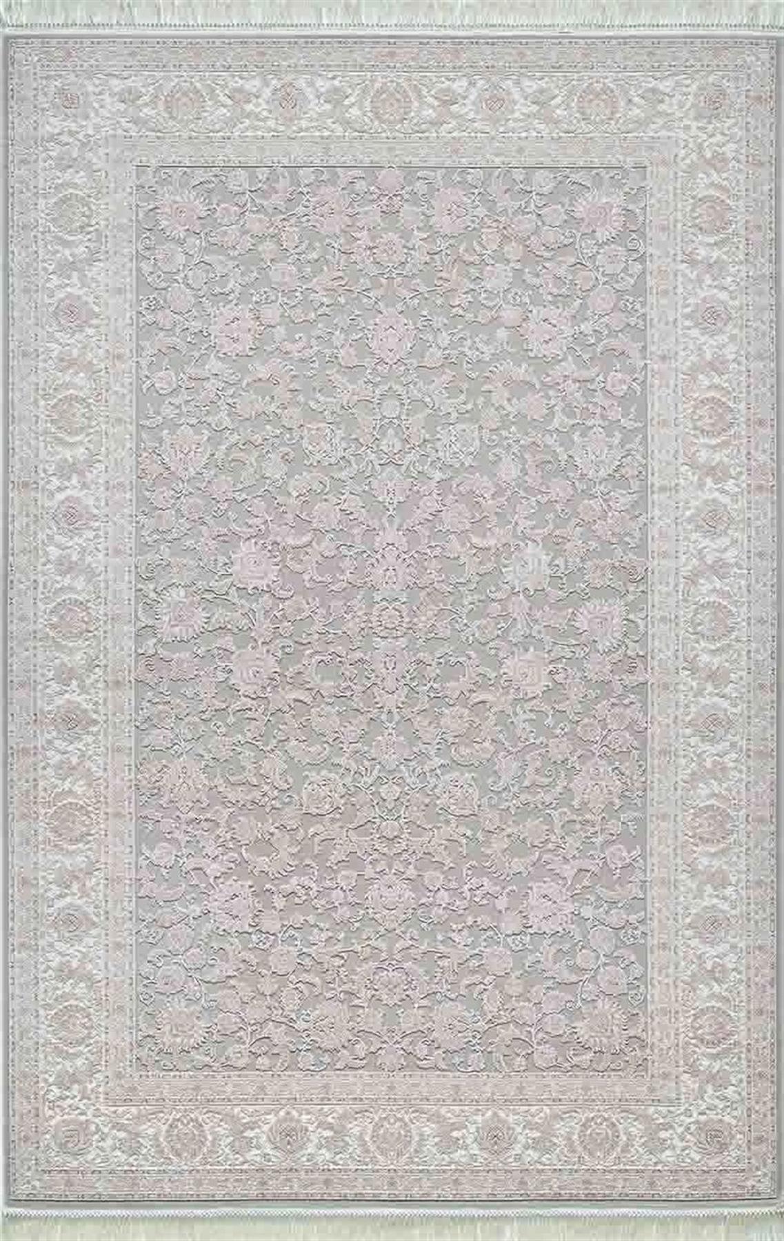 Artemis Halı 8023A Bej-Krem 7 mm Akrilik Yıkanabilir İnce Kaymaz Jüt Taban Dikdörtgen Makine Dokuma Salon Halısı 100x140 cm