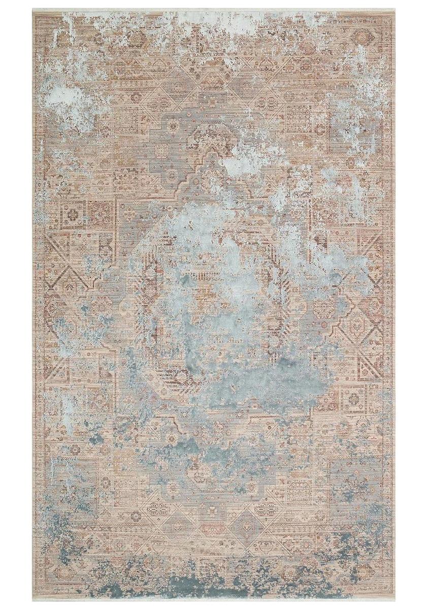 Eko Halı La Paz LPZ03 Gri 6-12 mm Polyester-Viskon Silinebilir Yıkanabilir Orta Kaymaz Dikdörtgen Makine Dokuma Salon Halısı 120x180 cm