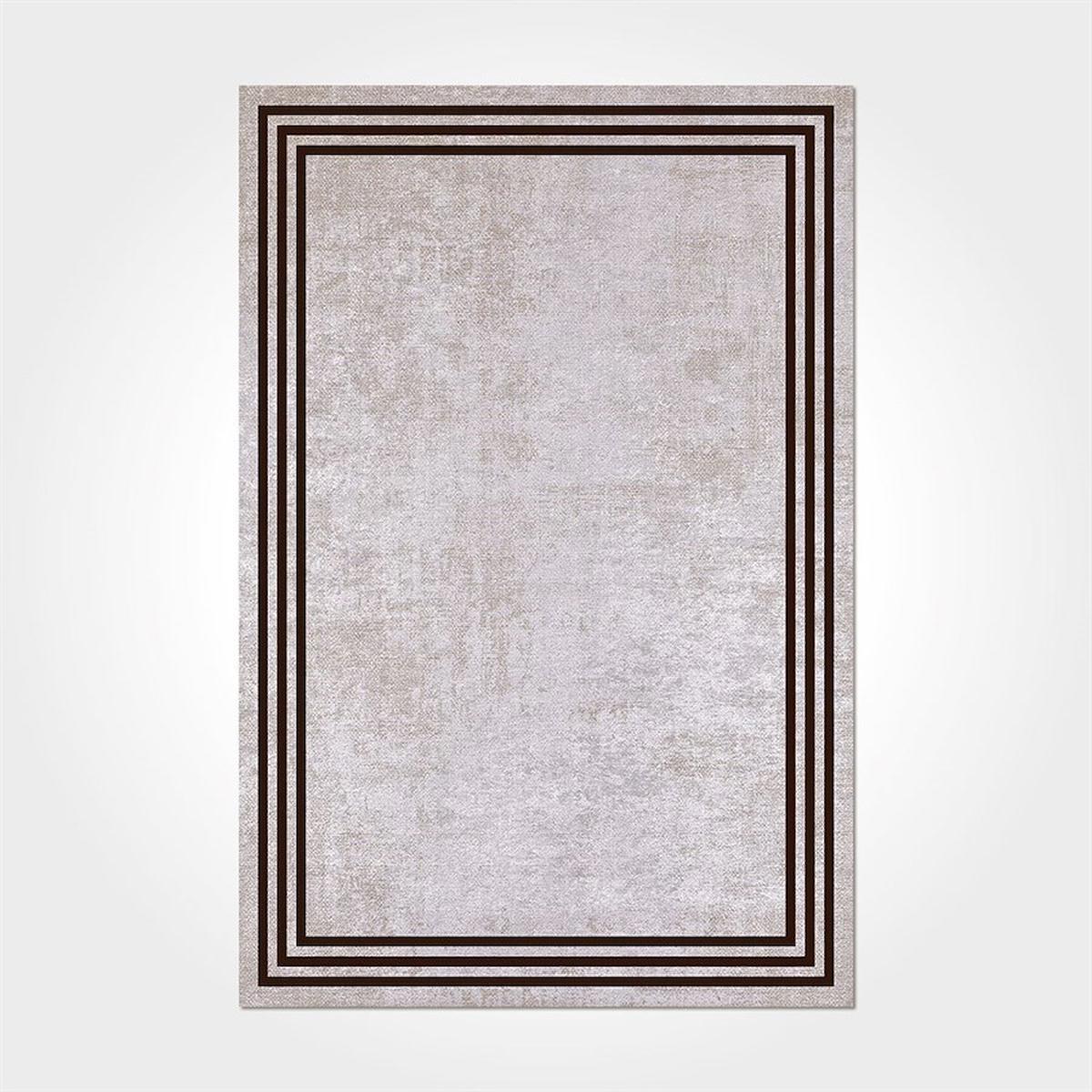 Crea Halı 2612PC Vizon Pamuk-Polyester Yıkanabilir İnce Kaymaz Pamuk Taban Dikdörtgen Makine Dokuma Salon Halısı 160x230 cm