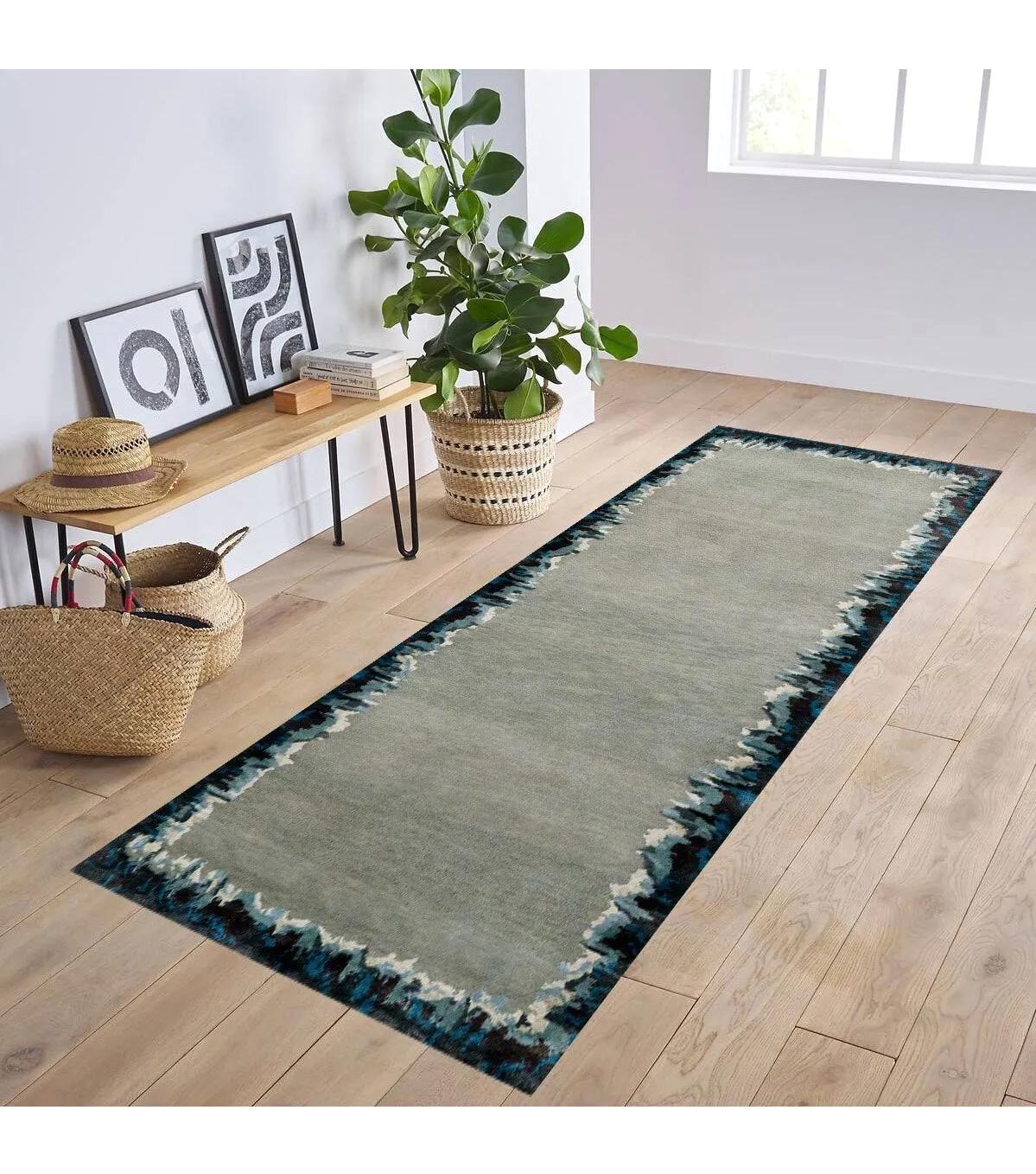 Rovigo Home RVG0229 Çok Renkli 8 mm Polyester Leke Tutmaz-Toz Tutmaz Yıkanabilir İnce Kaymaz Dot Taban Dikdörtgen Makine Dokuma Salon Halısı 80x500 cm