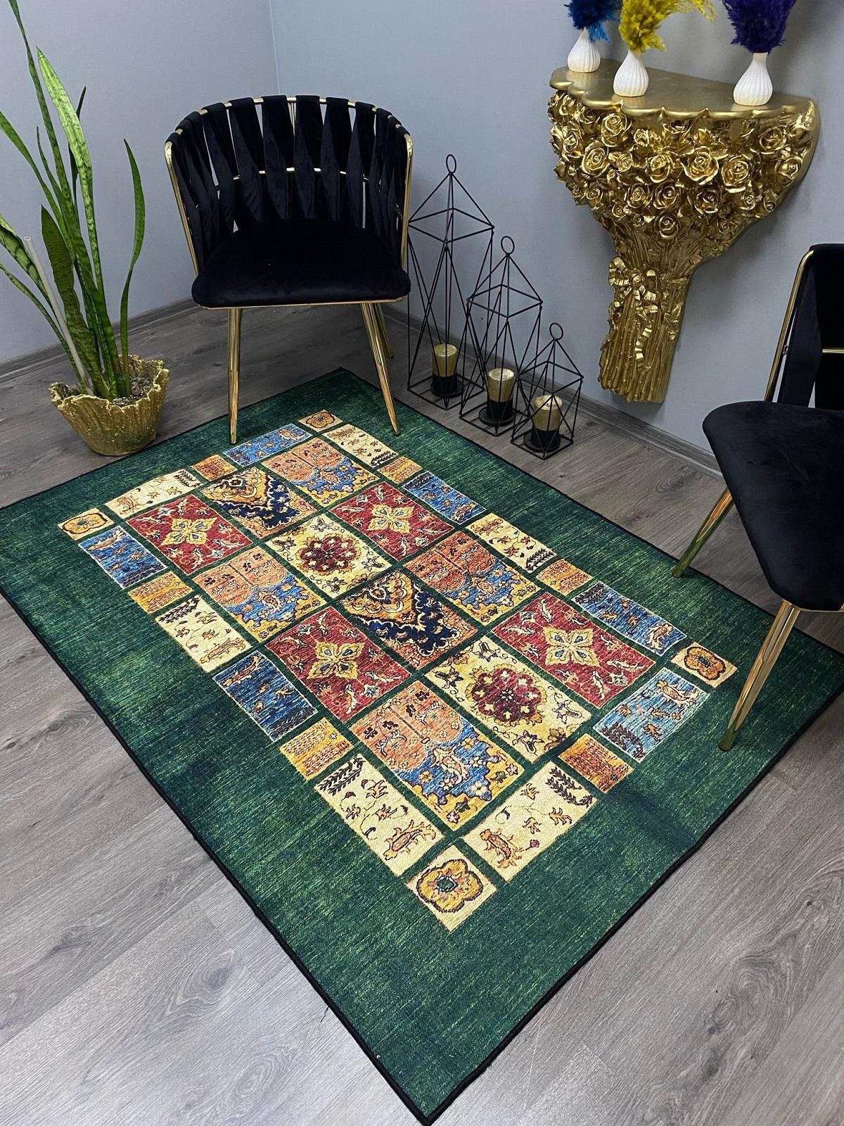 Halı Furyası Neşri Krem 8 mm Polyester Antibakteriyel Yıkanabilir İnce Kaymaz Dikdörtgen Makine Dokuma Salon Halısı 160x250 cm