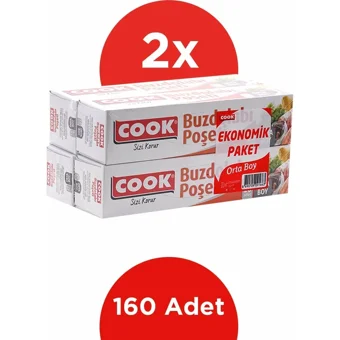 Cook Ekonomik Orta Buz Dolabı Poşeti 4x30 Adet