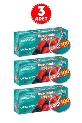 Smarter Orta Buz Dolabı Poşeti 3x100 Adet