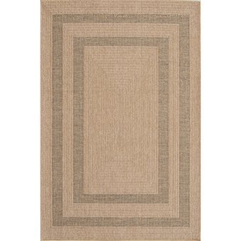 Hoom Rugs Beirut 9101 Antrasit - Bej 4 mm Polipropilen Antialerjenik İnce Kaymaz Jüt Taban Dikdörtgen Makine Dokuma Salon Halısı 160x230 cm