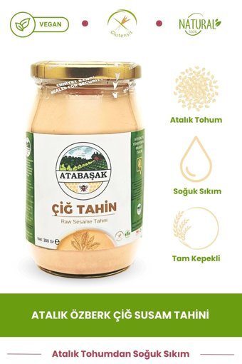 Atabaşak Atalık Özberk Organik Glutensiz Kepekli Tahin 300 gr