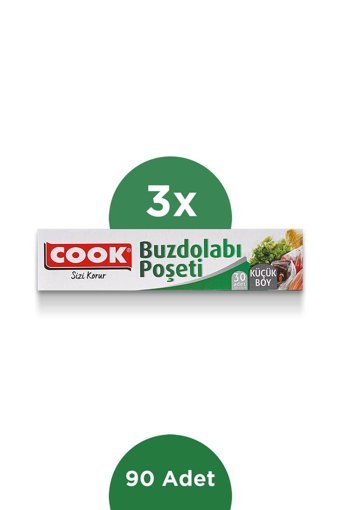 Cook Küçük 20x30 Buz Dolabı Poşeti 3x30 Adet