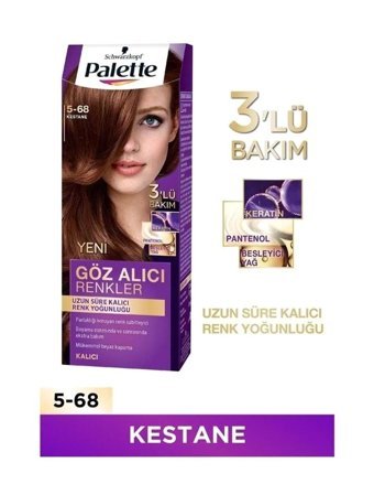 Palette Göz Alıcı Renkler 5.68 Kestane Krem Saç Boyası 50 ml