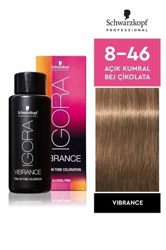 Schwarzkopf İgora Vibrance 8.46 Açık Kumral Bej Çikolata Krem Saç Boyası 60 ml