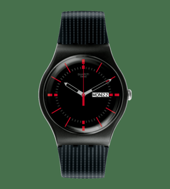 Swatch SO29B710 Takvimli 41 mm Siyah Silikon Kordon Analog Unisex Kol Saati