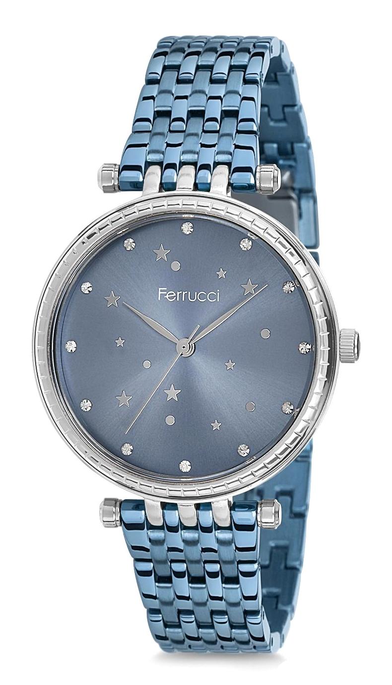 Ferrucci 9FM2155 38 mm Mavi Metal Kordon Analog Kadın Kol Saati