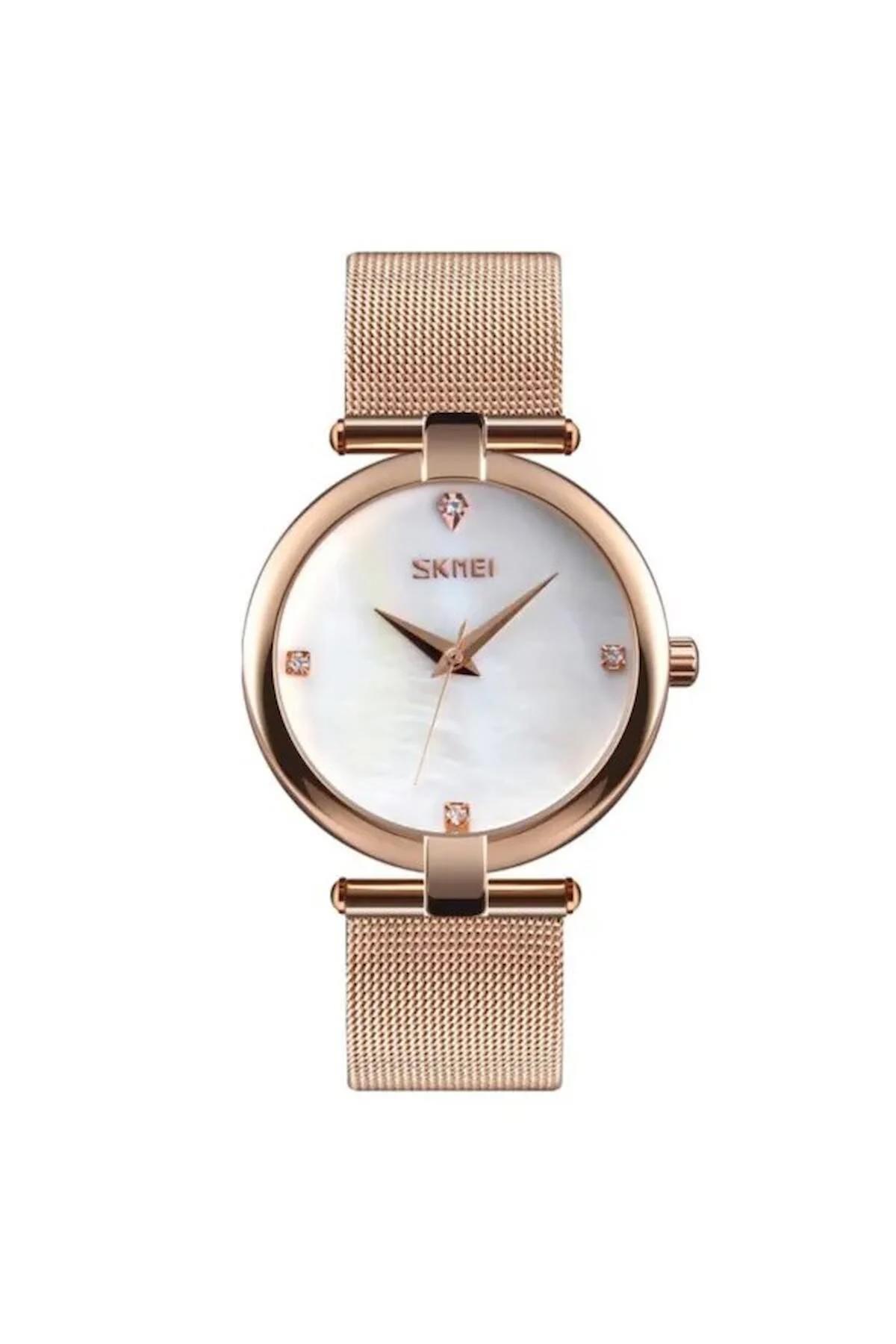 Skmei 9177 36-40 mm Rose Gold Metal Kordon Analog Kadın Kol Saati