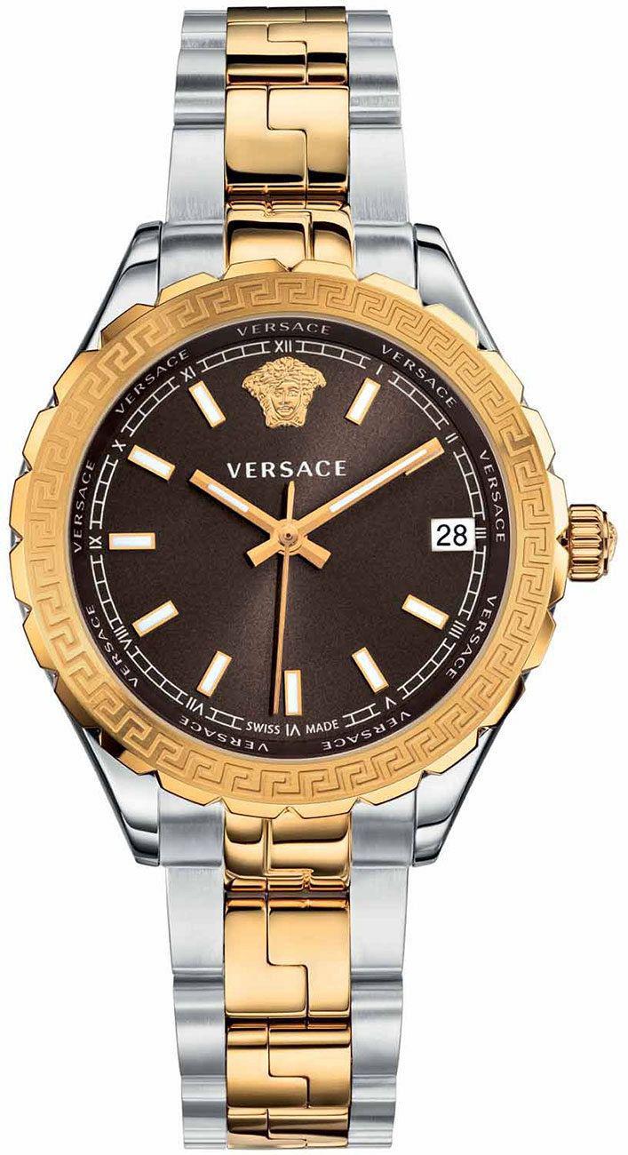 Versace VRSCV12040015 Takvimli 35 mm Altın-Gri Çelik Kordon Analog Kadın Kol Saati