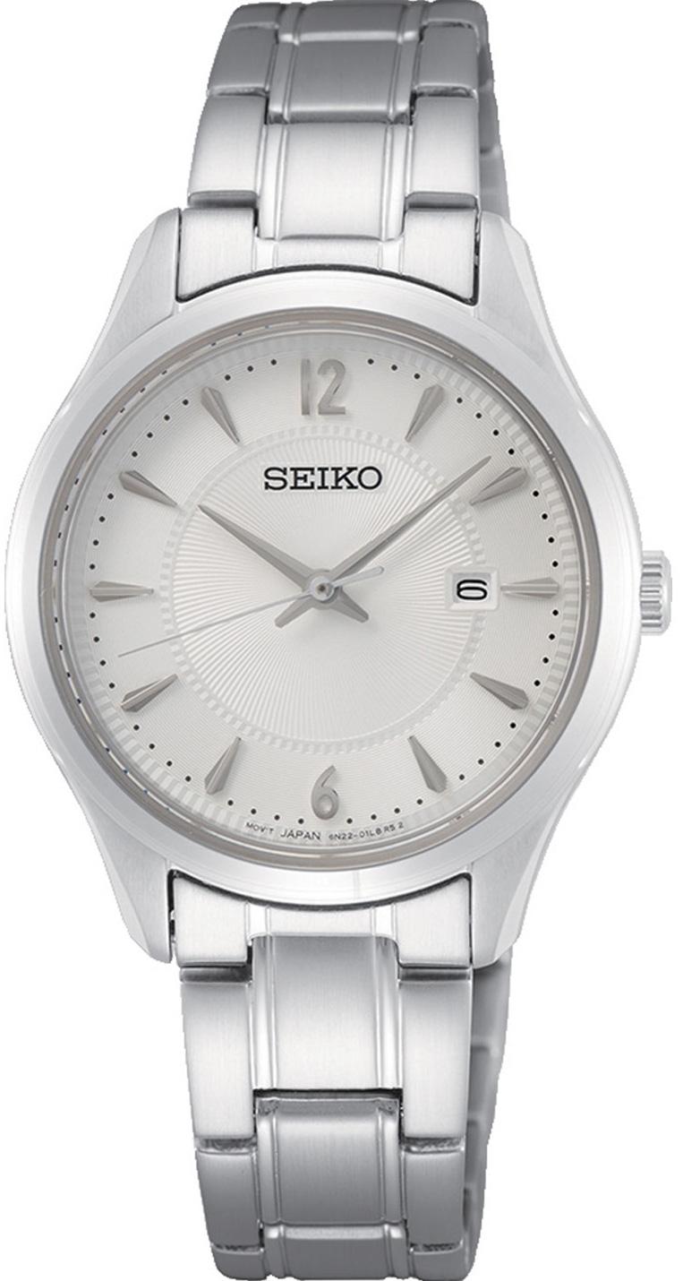 Seiko SUR423P Takvimli 30 mm Gri Çelik Kordon Analog Kadın Kol Saati