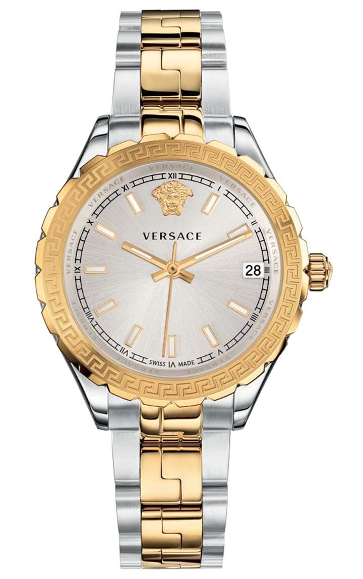 Versace VRSCV12030015 Takvimli 35 mm Altın-Gri Çelik Kordon Analog Kadın Kol Saati